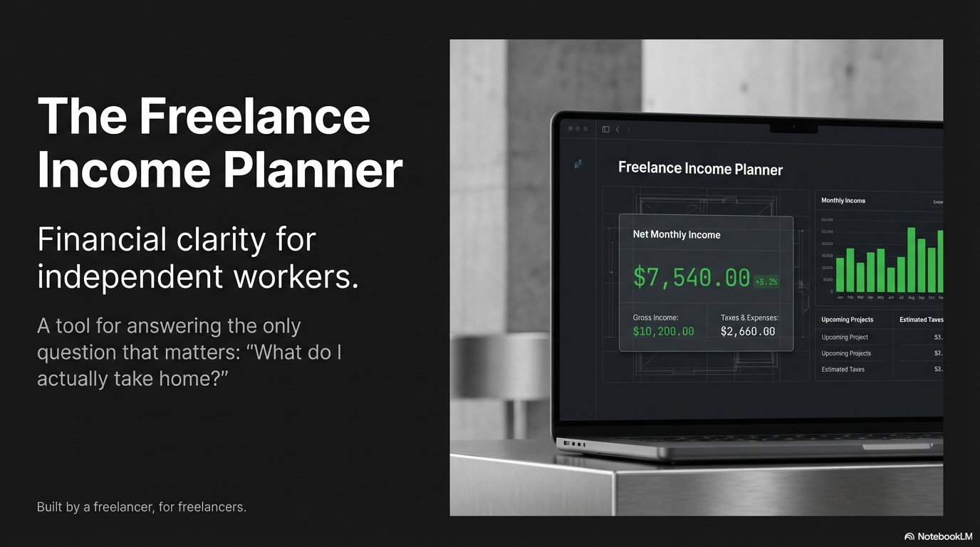 Freelance Income Planner — financial clarity for independent workers, answering what do I actually take home